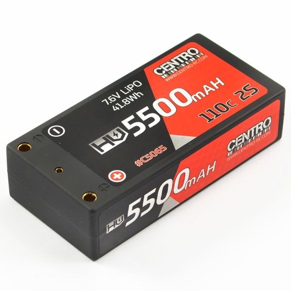 Centro Hv 2S 5500mAh 7.6V 110C Hardcase Shorty LiPo Battery
