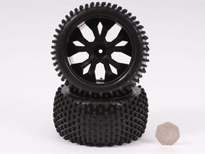 Wheel And Tyre Black Rear (Pair)