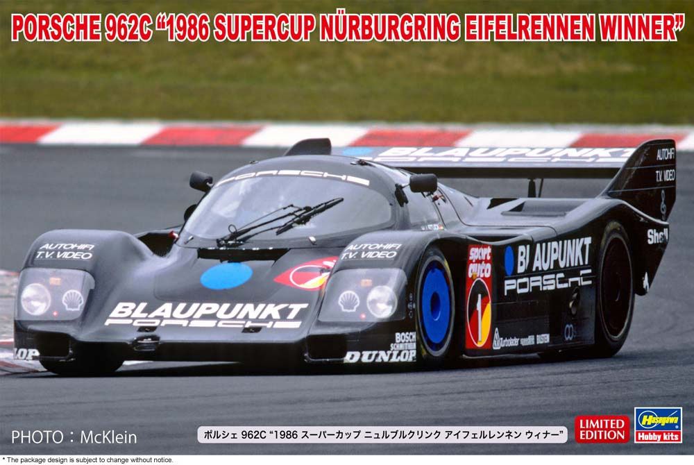 Cars, Bikes and Trucks Hasegawa 1/24 Porsche 962C 1986 Supercup Nurburgring Eifelrennen Winner