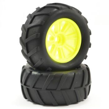 FTX Comet Monster Front Mounted Tyre &amp; Wheel Yellow