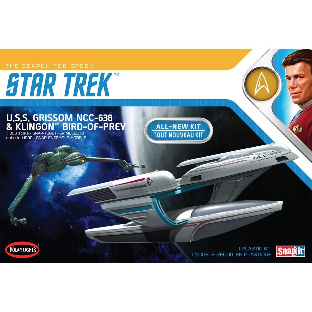 Space, Sci-Fi and TV Polar Lights 1/1000 Star Trek USS Grissom &amp; Klingon Bird of Prey