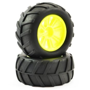 FTX Comet Monster Rear Mounted Tyre &amp; Wheel Yellow
