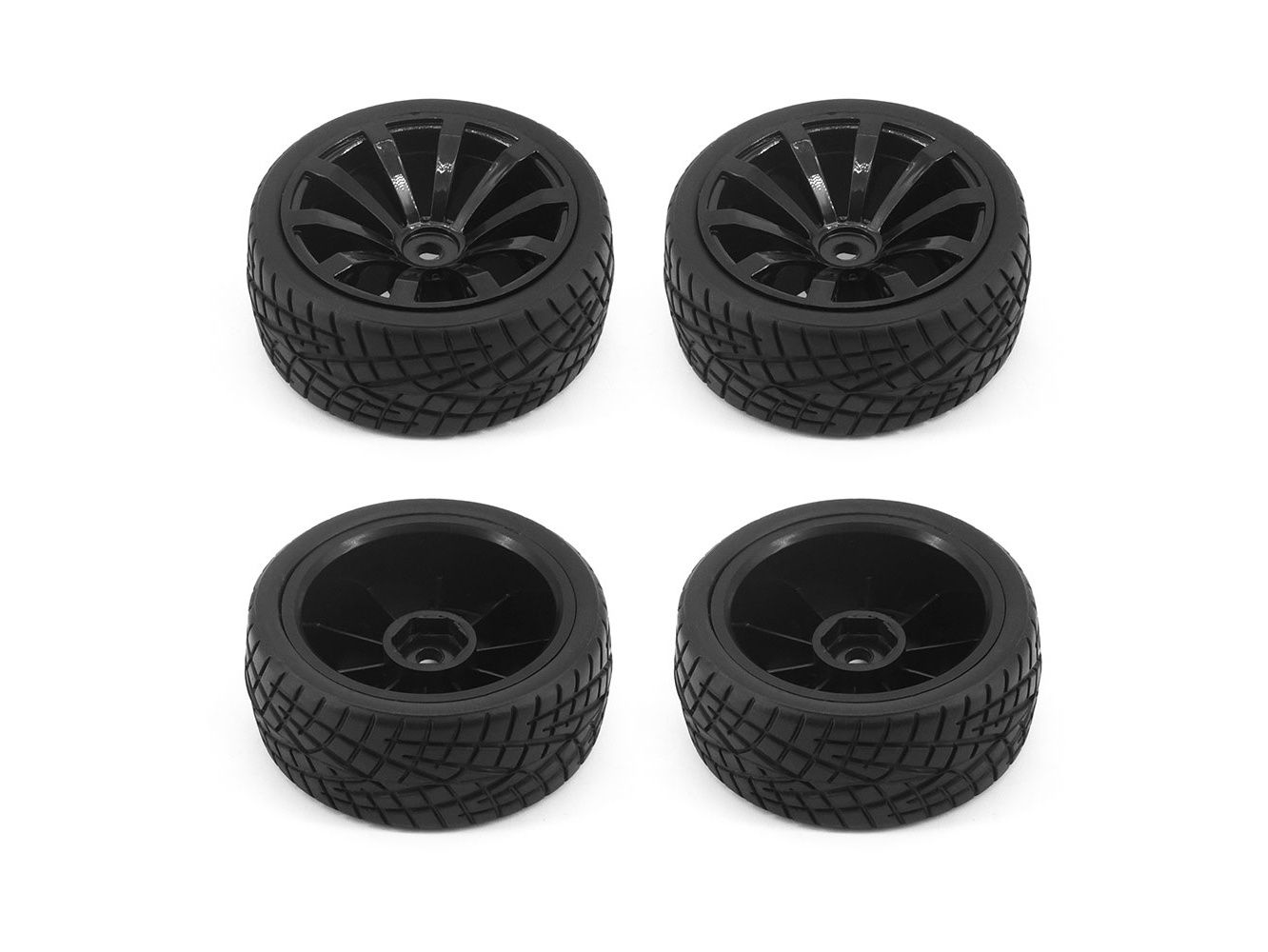1/10 On Road/10 Spoke Wheel Set Black (4pcs)