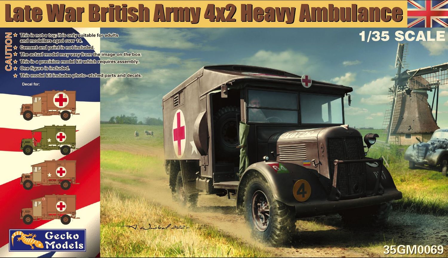 Military Gecko Models 1/35 Late War British 4×2 Heavy Ambulance Logistics and Support