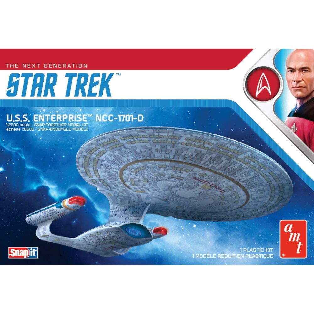 Space, Sci-Fi and TV AMT 1/2500 Star Trek U.S.S. Enterprise-D (Snap) 2T