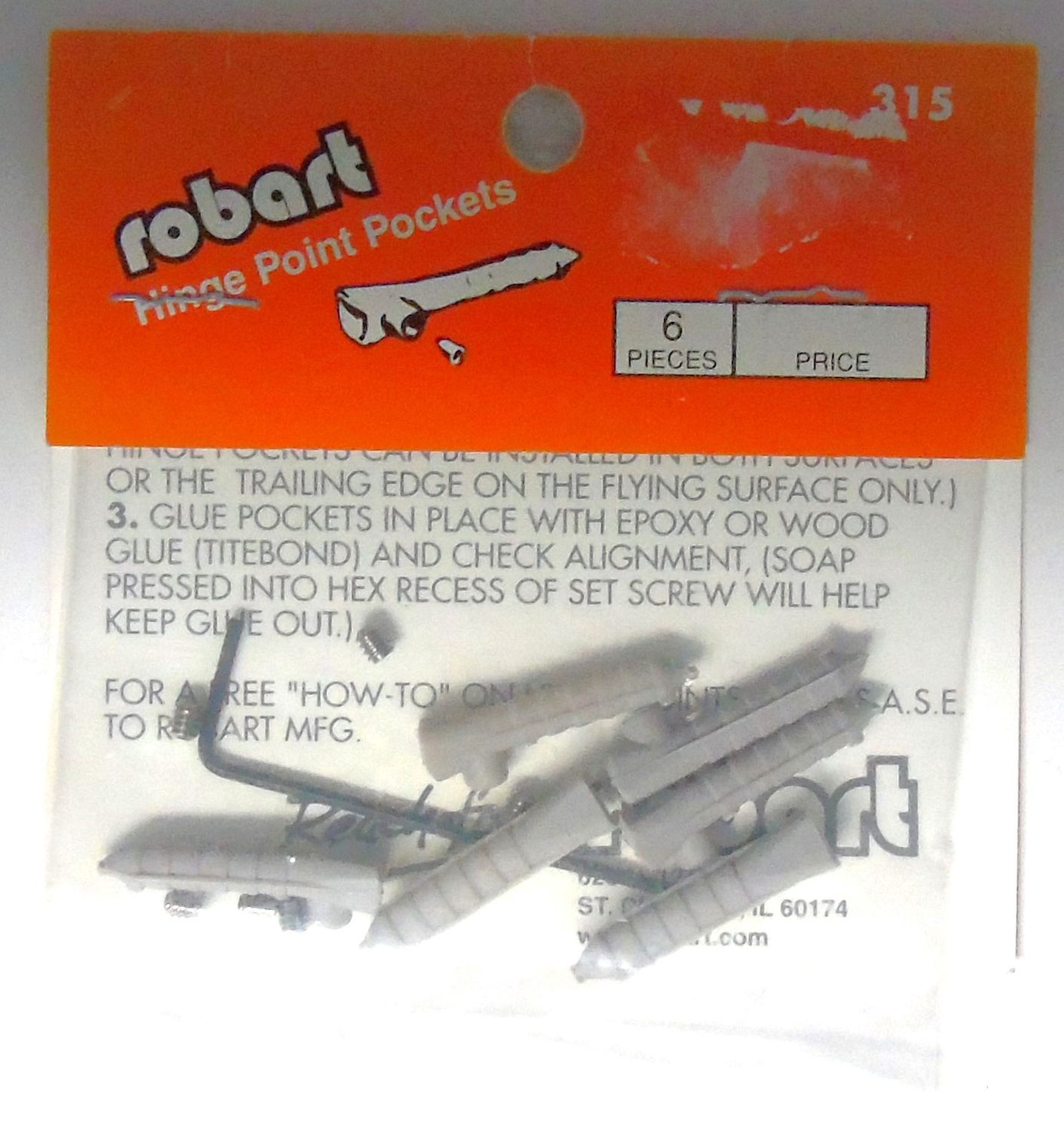F-RB315 Hinge Point Pocket RB307/8&amp;321/Pk6