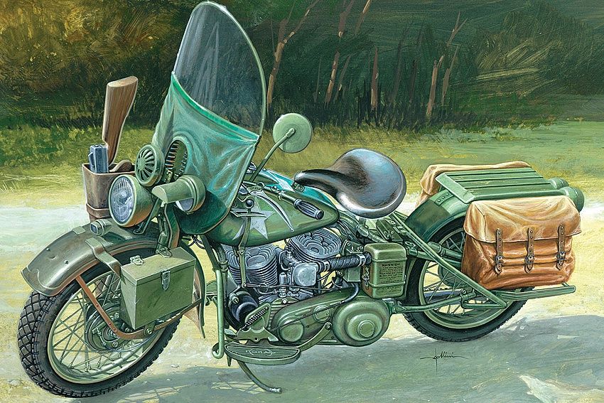 Military Italeri 1/9 WWII US Army Motorcycle