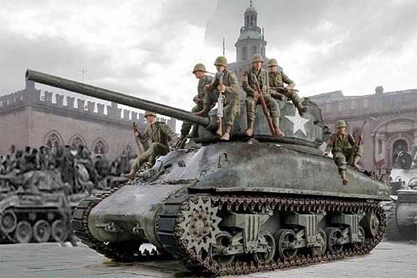 Military Italeri 1/35 M4A1 Sherman with Infantry
