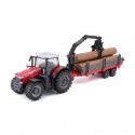 10cm Massey Ferguson 8740S Tractor with Log Loader and Trailer