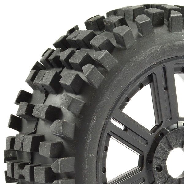 Fastrax 1:8 Rock Block Mounted On 8-Spoke Black (2)