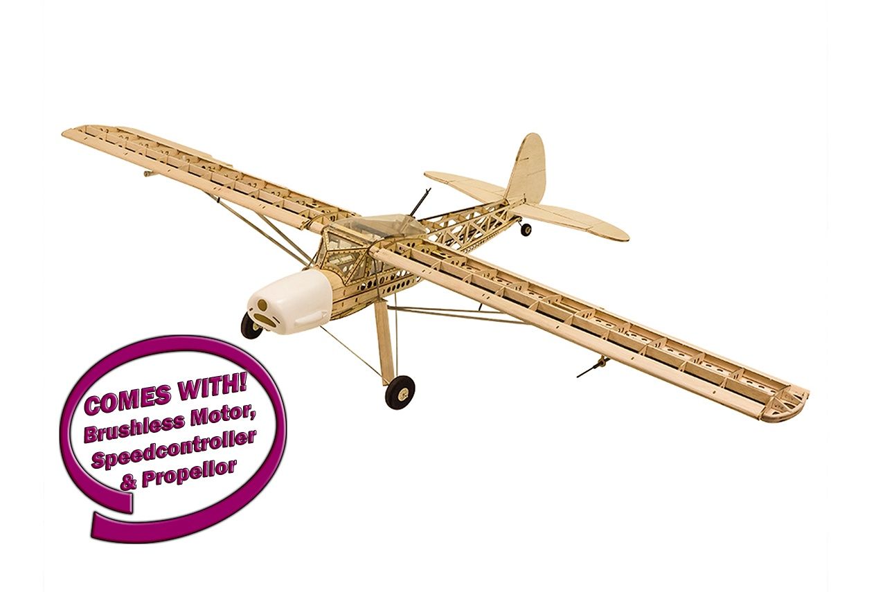 DW Fi156 Storch Balsa Kit 1.6M (900kv Motor,40a ESC, Prop)