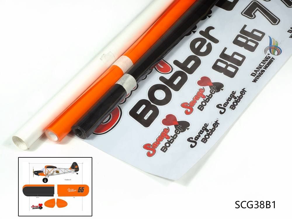 Covering Film Pack 1m S Bobber - 2m Orange,Black, .5m White