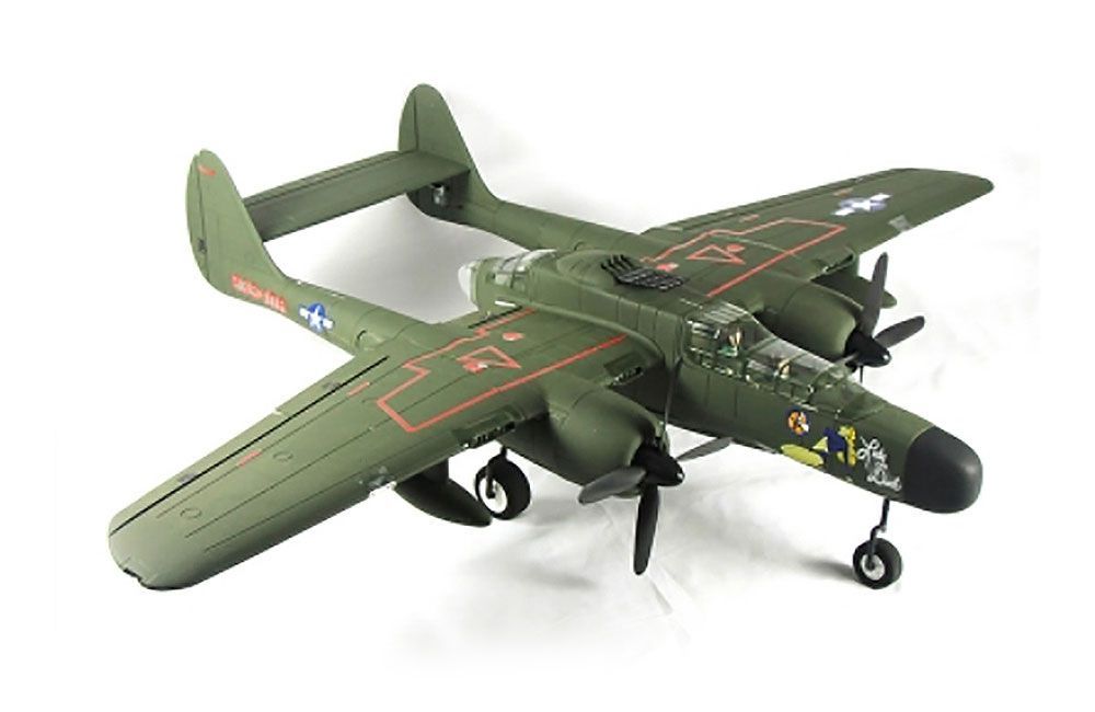 DYNAM P-61 BLACK WIDOW GREEN TWIN 1500mm W/O TX/RX/BATT