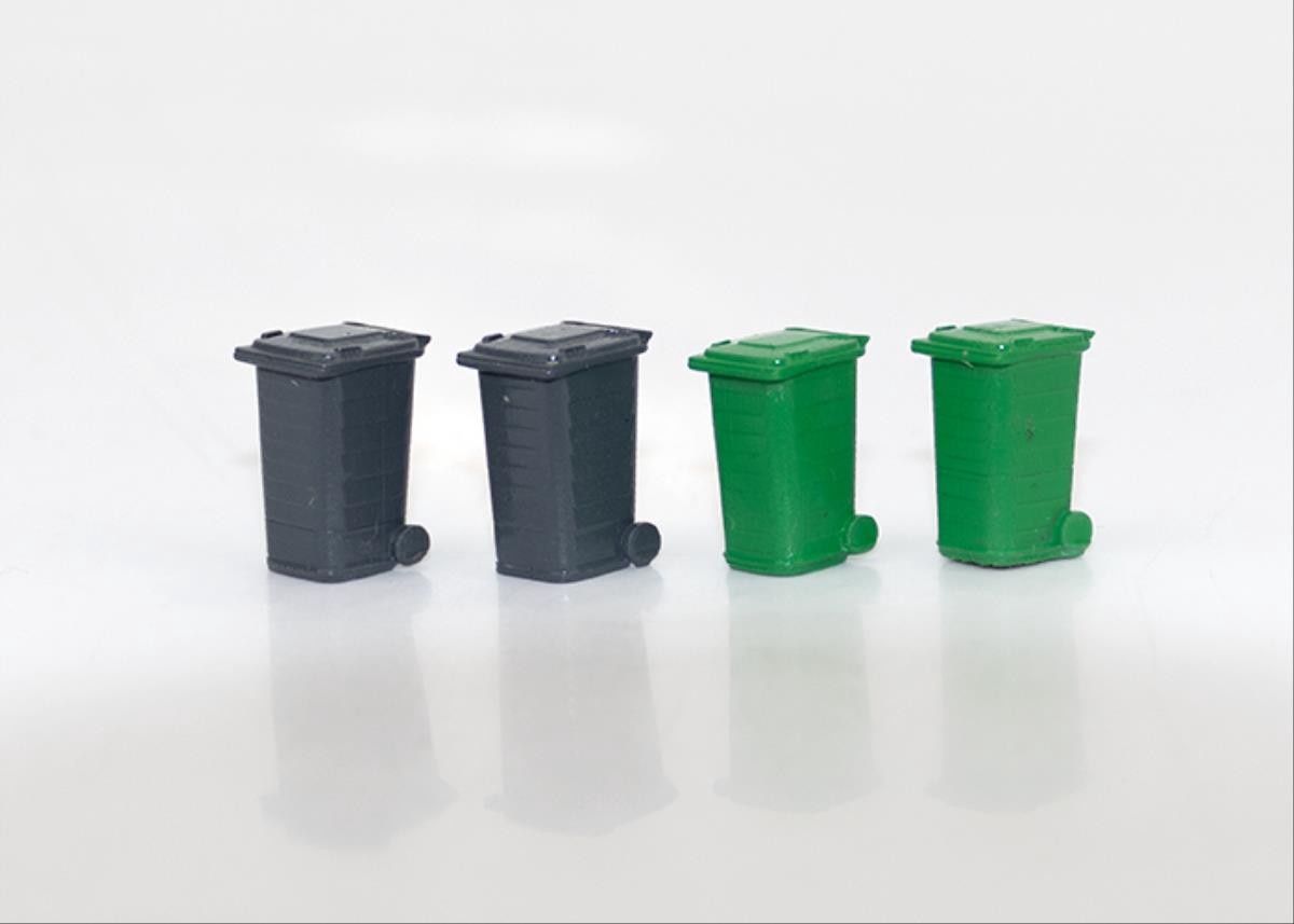 Wheelie Bins 4pcs (Pre-Built)