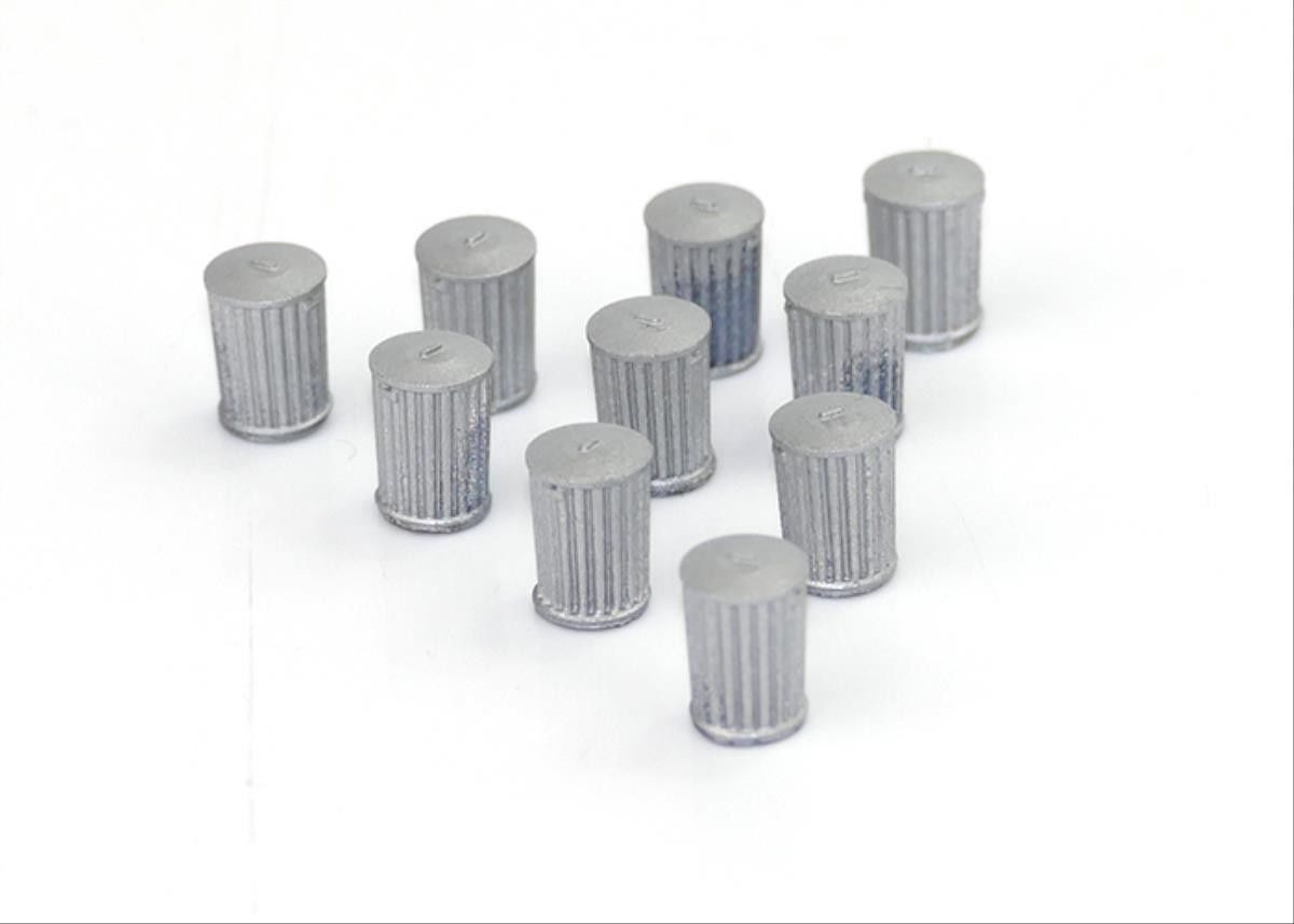 OO Scale Traditional Dustbins 10pcs (Pre-Built)