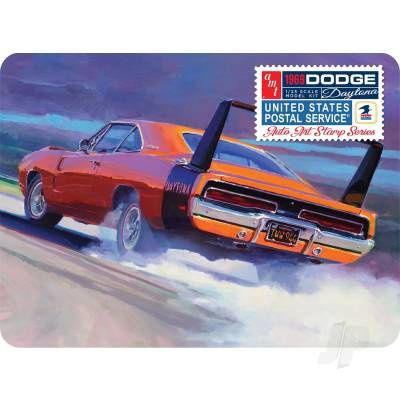 Cars, Bikes and Trucks AMT 1/24 1969 Dodge Charger Daytona (USPS Stamp Series Collector Tin)