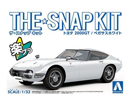 Cars, Bikes and Trucks Aoshima 1/32 Snap Kit Toyota 2000GT White