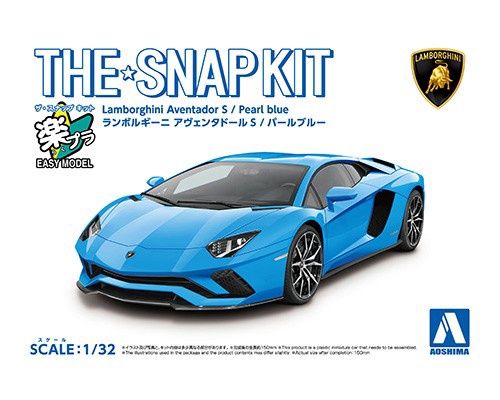 Cars, Bikes and Trucks Aoshima 1/32 Snap Kit Lamborghini Aventador Blue