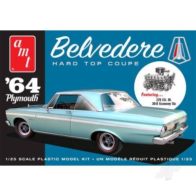 Cars, Bikes and Trucks AMT 1/25 1964 Plymouth Belvedere (w/Straight 6 Engine) 2T