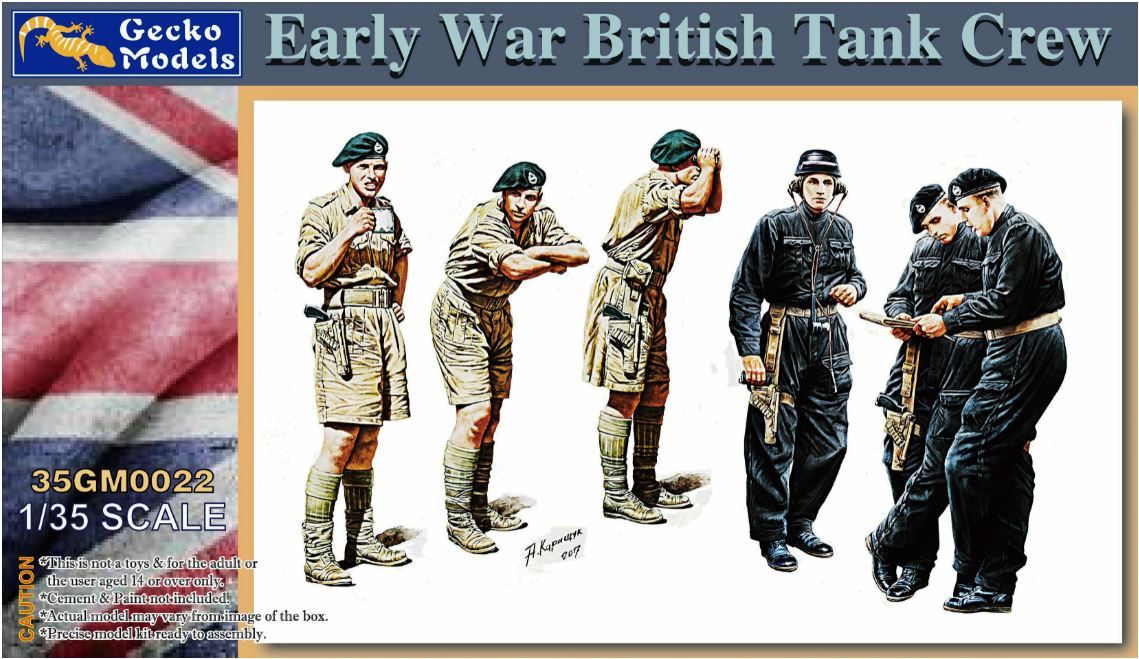 Military Gecko Models 1/35 WWII Early War British Tank Crew
