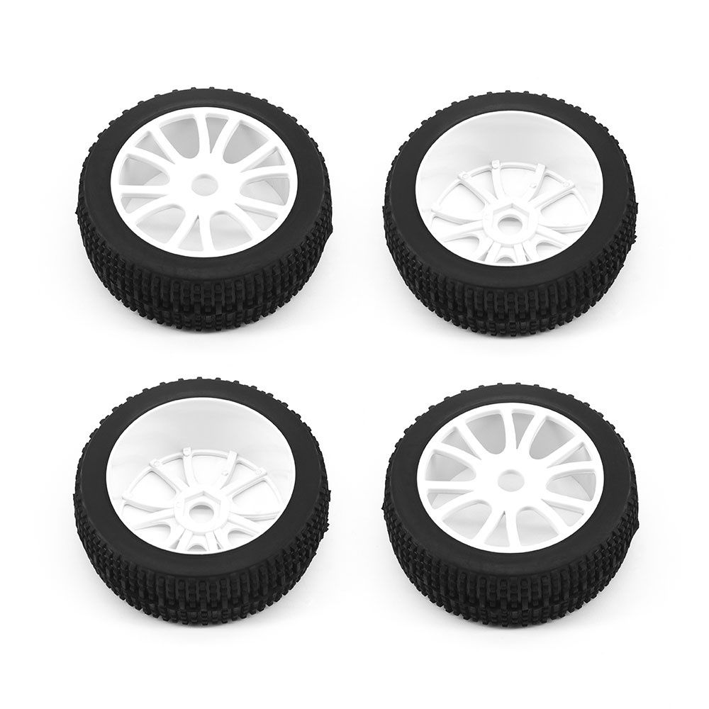 Buggy Wheel &amp; Tyre (pk4) 1/8th Offroad, White