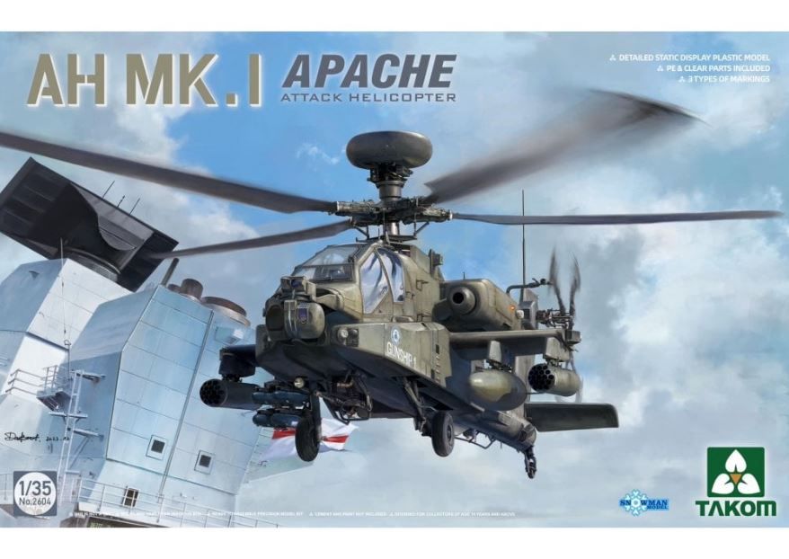 Military Takom 1/35 British AH MK 1 Apache Attack Helicopter