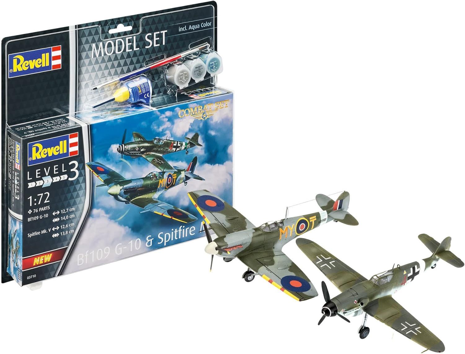 Aircraft Revell 1/72 Model Set Combat Set Bf109G-10 &amp; Spitfire Mk.V