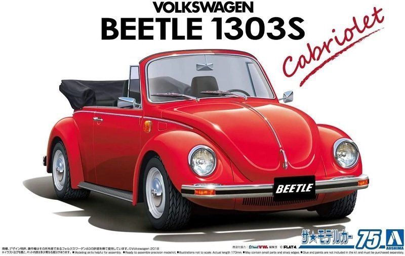 Cars, Bikes and Trucks Aoshima 1/24 Volkswagen 15ADK Beetle 1303S Cabriolet '75