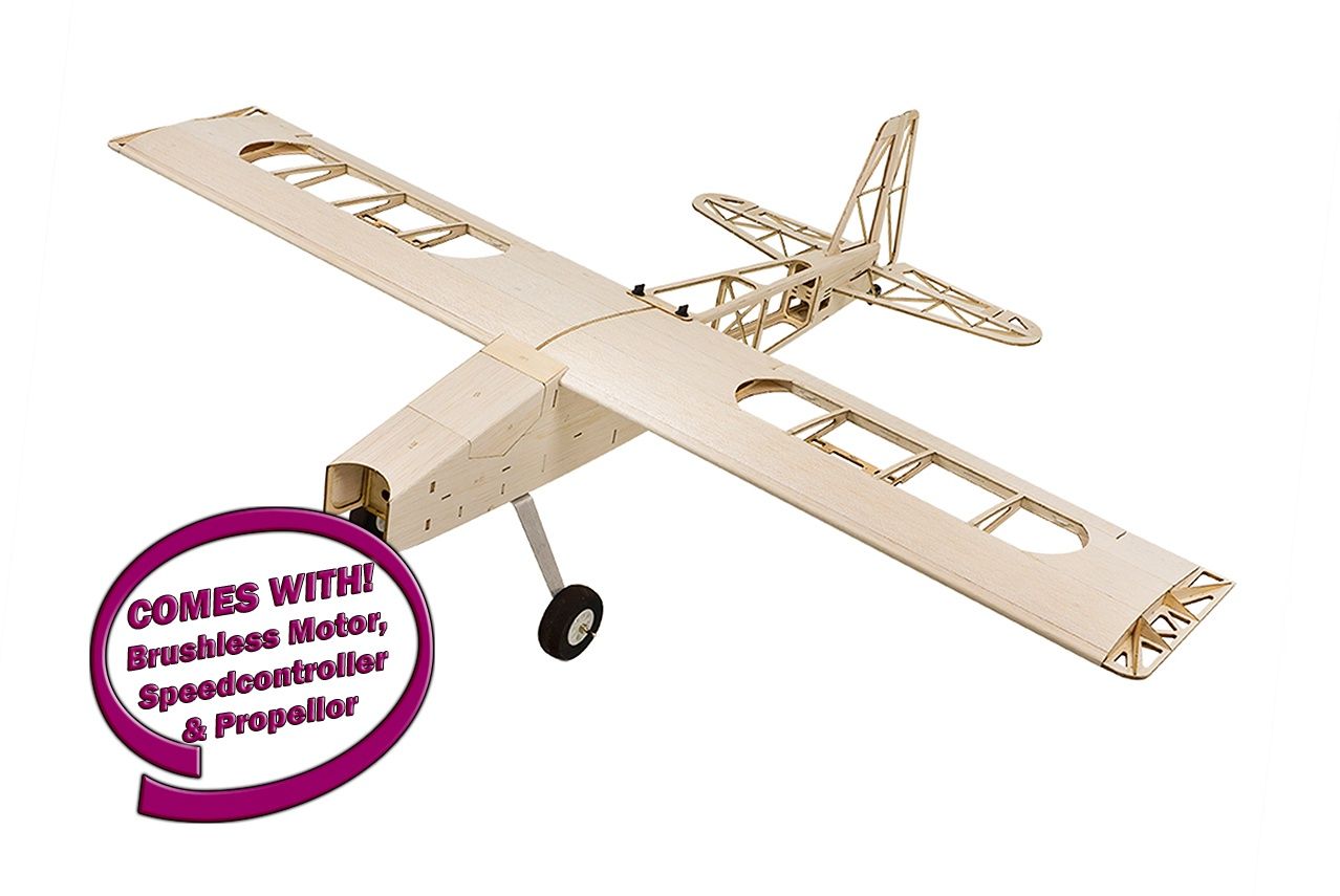 DW Eyas Trainer Balsa Kit 1.2M (1100kv Motor, 30a ESC. Prop)