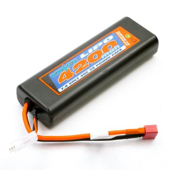 4200mah Oval Case 2S 40C 7.4V LiPo Stick Pack - Deans
