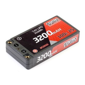 Centro 3200mAh 2S 7.4V 100C Hardcase Lp Shorty LiPo Battery