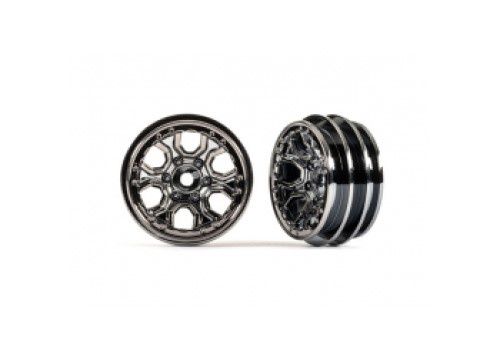 6-Spoke Style 1.0" Wheels (2) (Black Chrome) TRX-4M