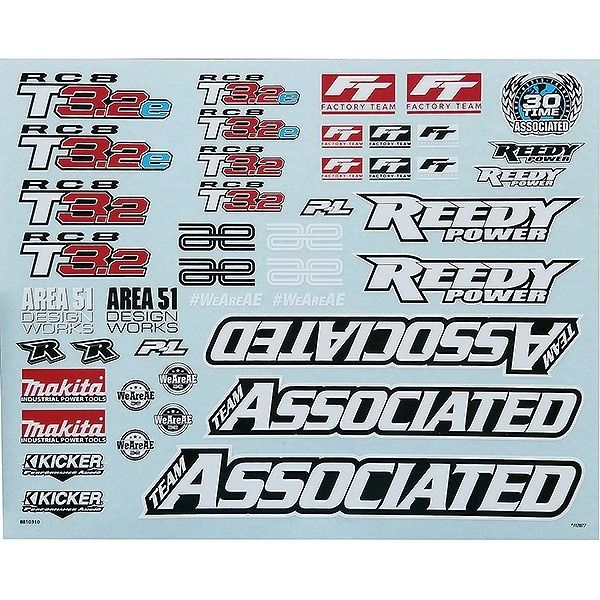 TEAM ASSOCIATED RC8T3.2 DECAL SHEET