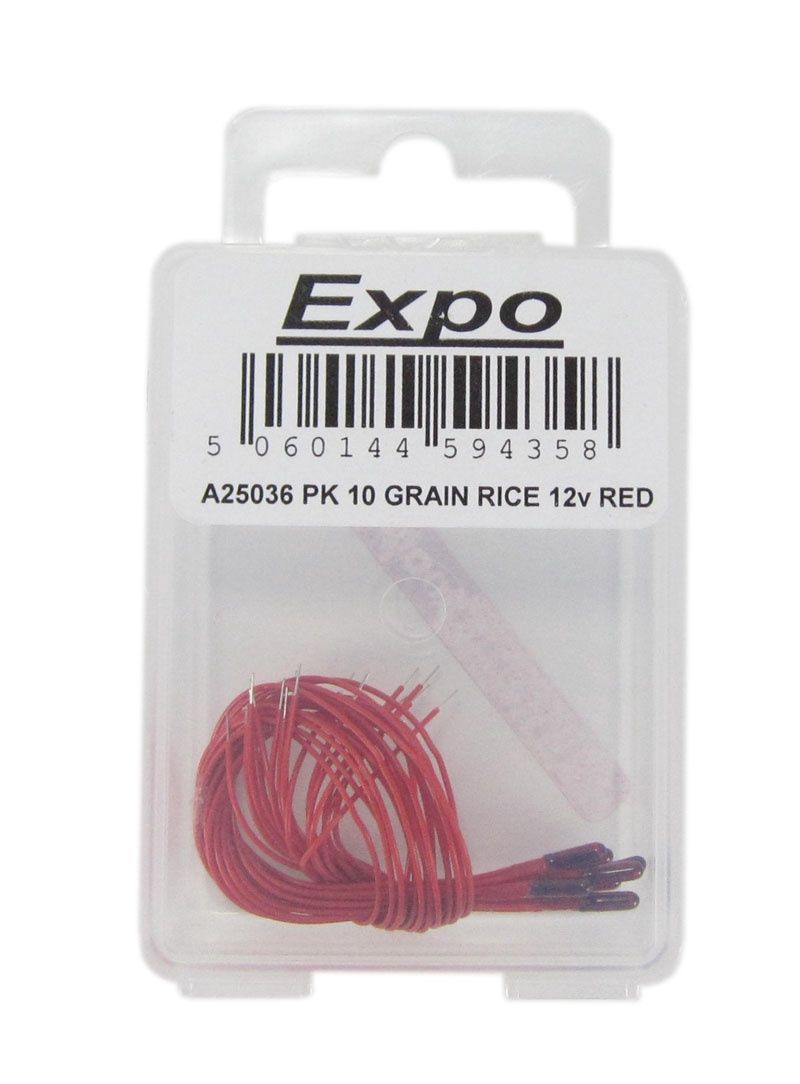 12V Red Grain of Rice Bulbs (10)