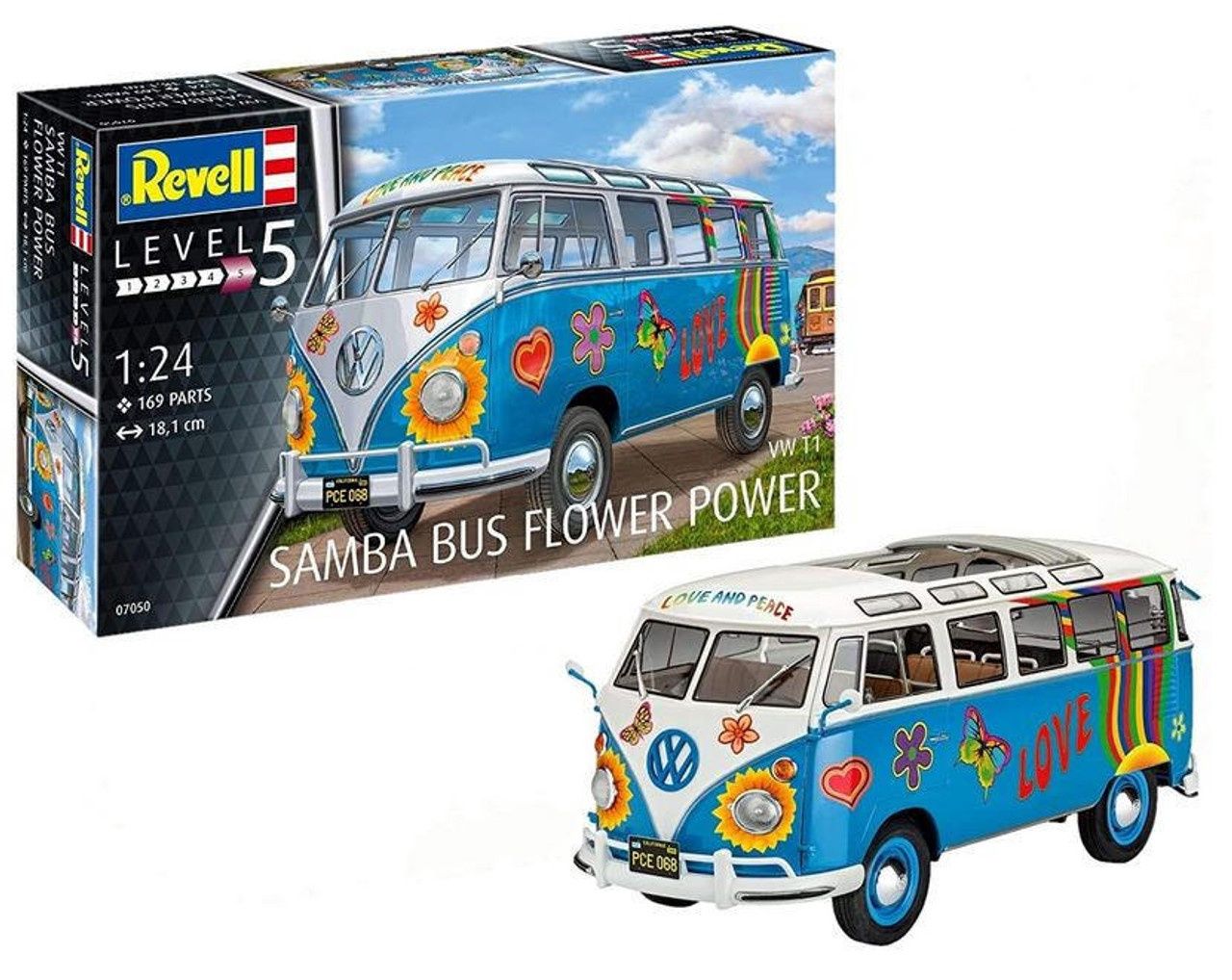 Cars, Bikes and Trucks Revell 1/24 VW T1 Samba Bus Flower Power