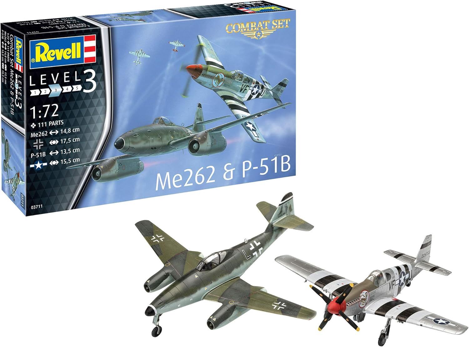 Aircraft Revell 1/72 Combat Set Messerschmitt Me262 &amp; P-51B Mustang