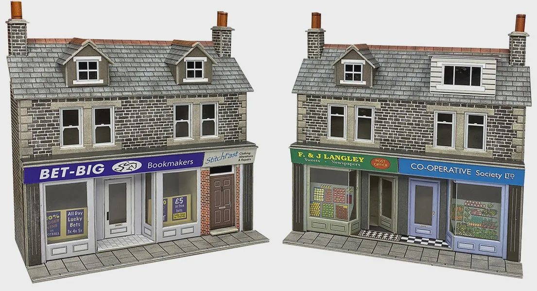 Low Relief Stone Terraced Shop Fronts (OO)