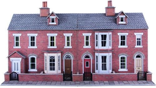 Low Relief Red Brick Terraced House Fronts (OO) (Discontinued)