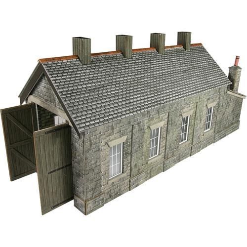 Single Track Engine Shed, Stone (OO)