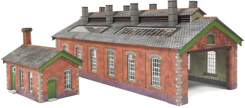 Red Brick Double Track Engine Shed (N)