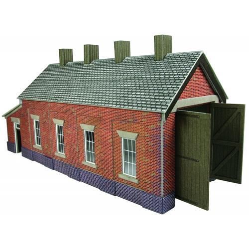 Single Track Engine Shed, Red Brick (OO)