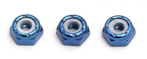 TEAM ASSOCIATED BLUE ALUMINIUM 8-32 LOCKNUTS LOW PROFILE (3)
