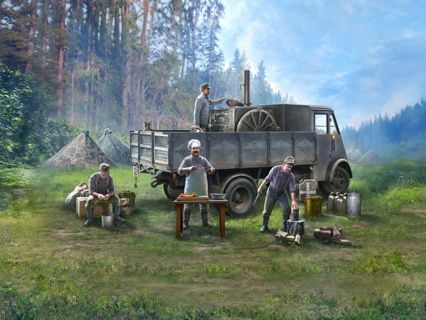 Military ICM 1/35 AHN 'Gulaschkanone' Truck with 4 Figures &amp; Accessories