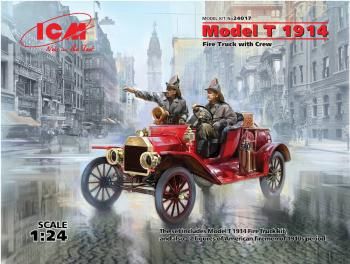 Military ICM 1/24 Model T 1914 fire truck with crew