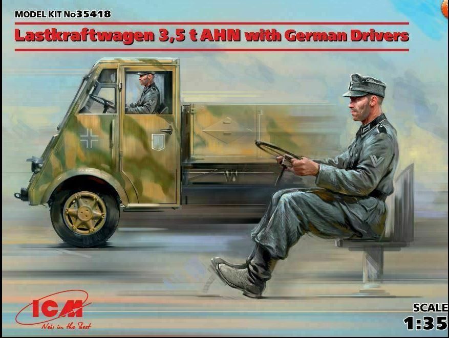 Military ICM 1/35 Lastkraftwagen 3,5t AHN with German Drivers