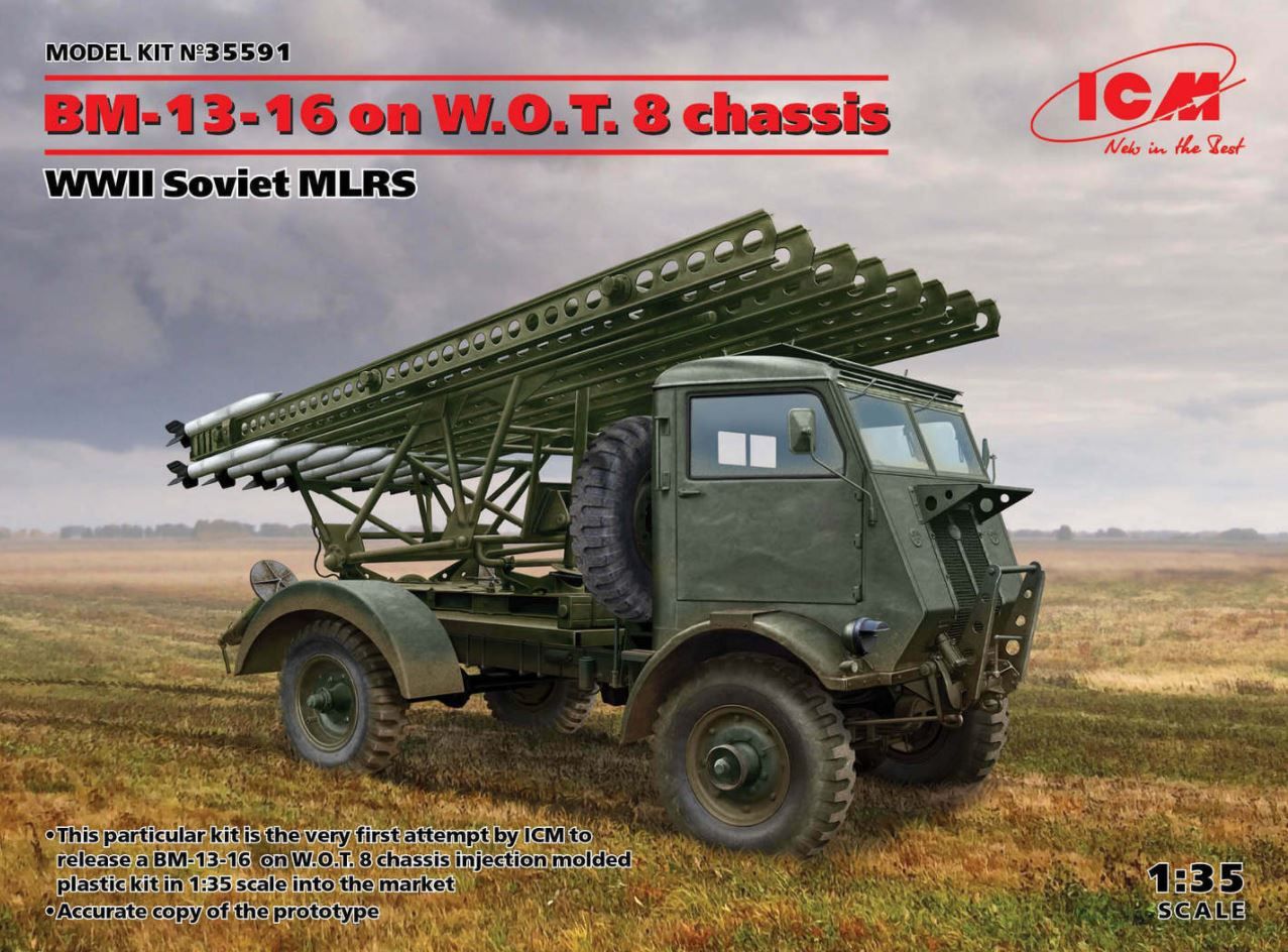 Military ICM 1/35 BM-13-16 on W.O.T. 8 Chassis WWII Soviet MLRS