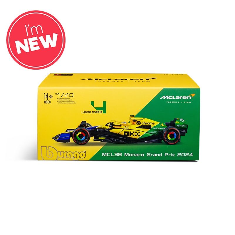 1:43 F1 MCLAREN MCL38 2024 WITH HELMET NORRIS SENNA LIVERY