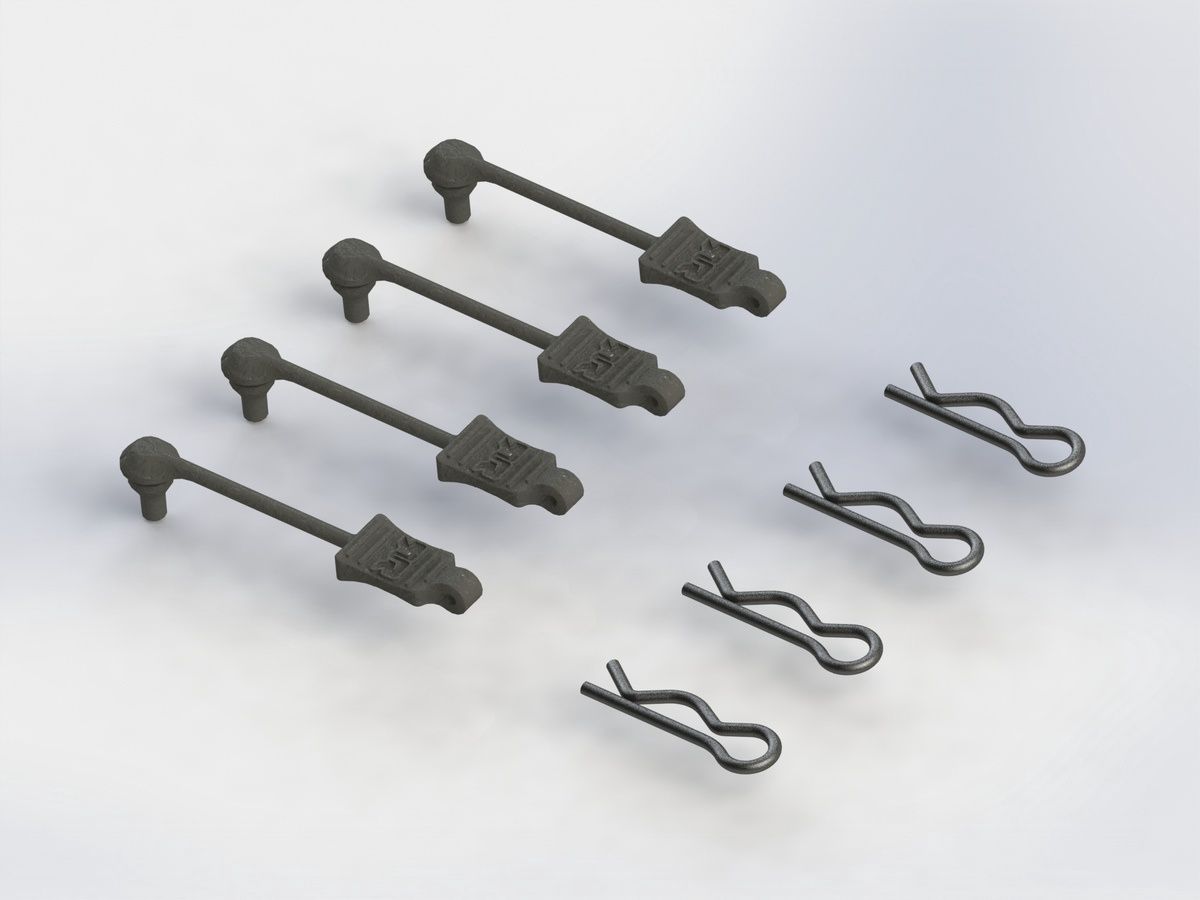 Body Clip Retainer 1/8 Scale Black (4)