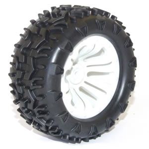FTX CARNAGE MOUNTED WHEEL/TYRE COMPLETE PAIR - WHITE