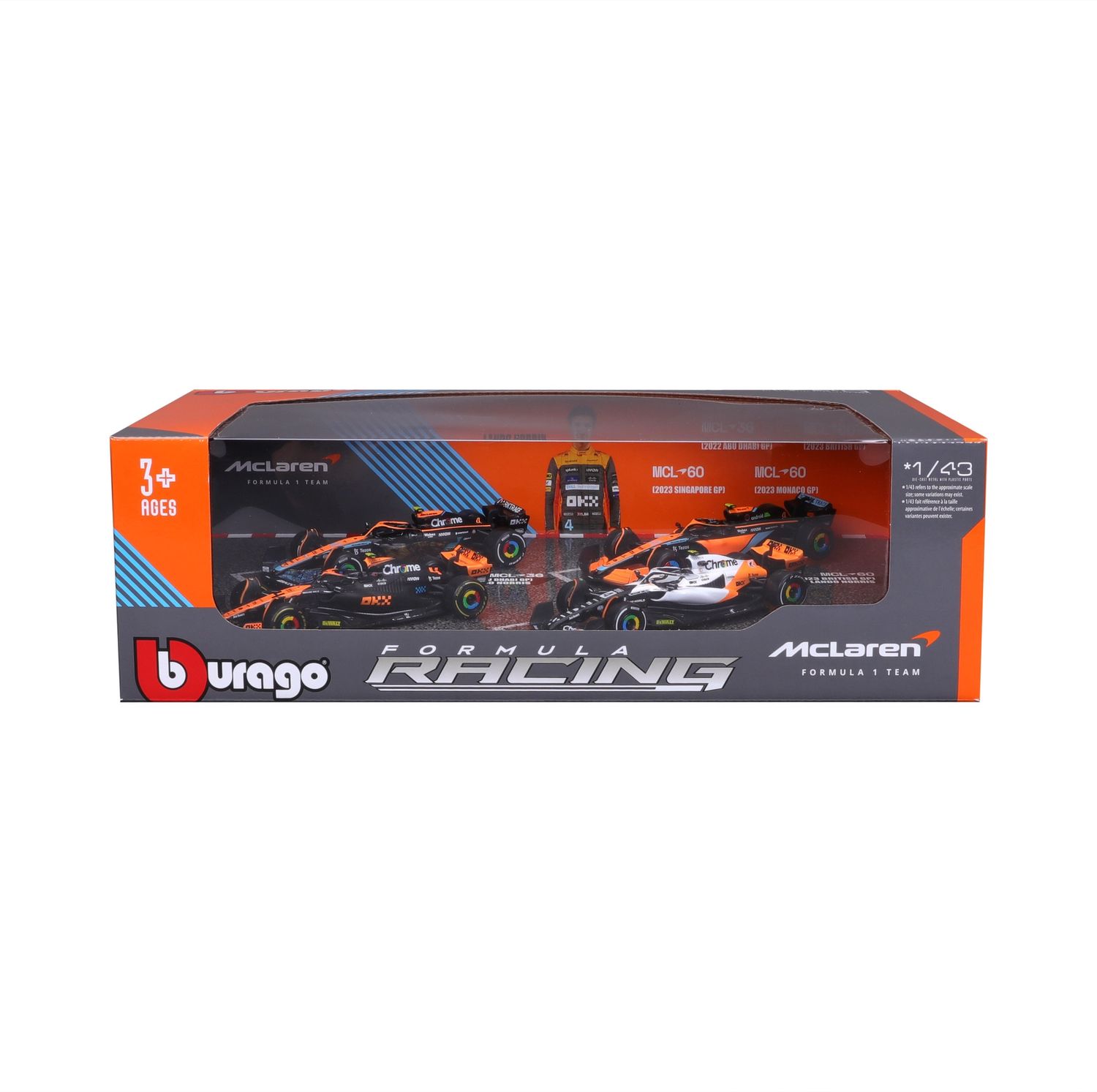 1:43 Mclaren F1 Lando Norris Highlights 4 Car Set
